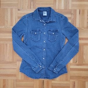 Mid Wash Denim Button Down